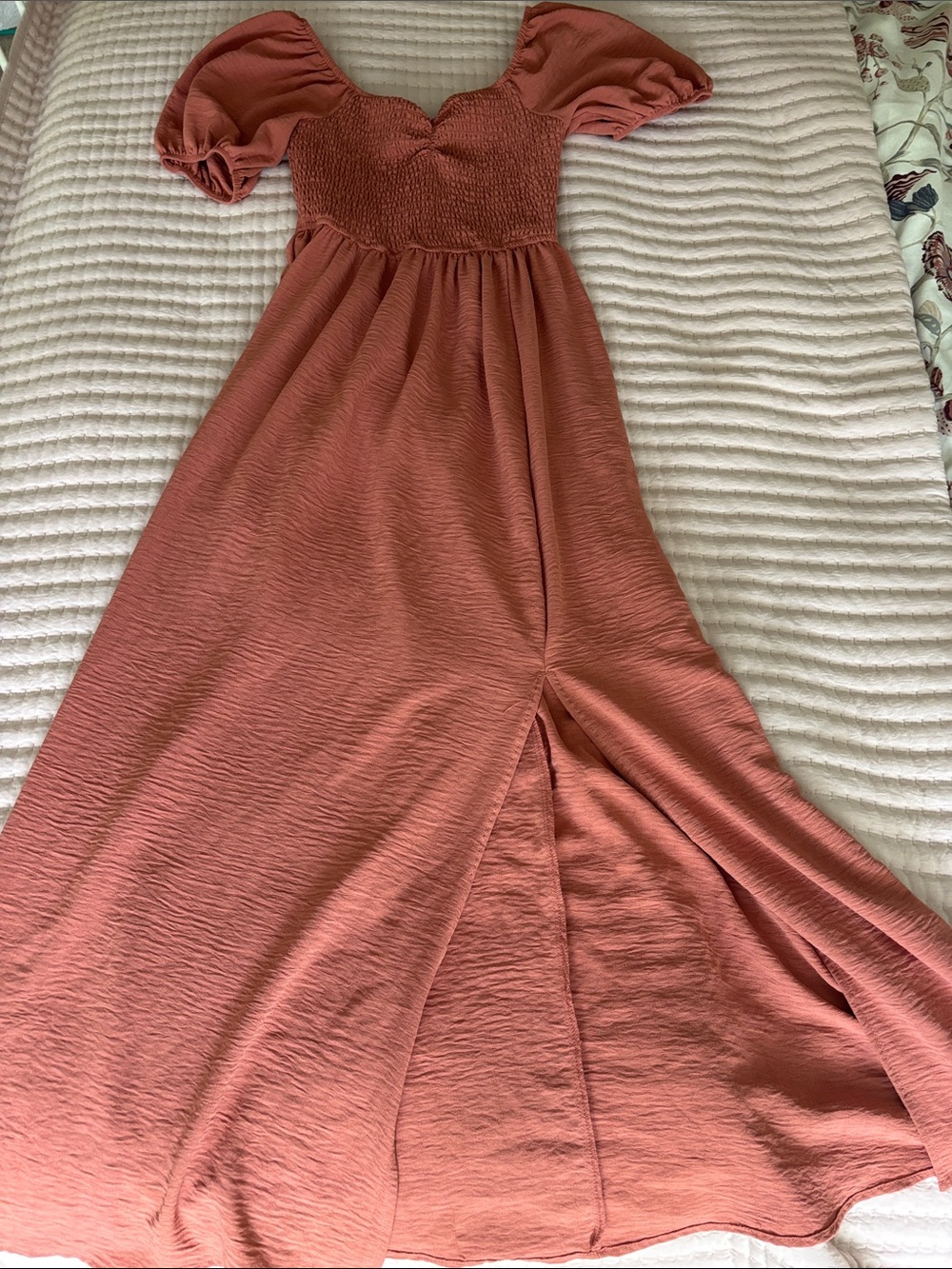 Inspired Hearts Dusty Rose Maxi Dress with Smocked Bodice